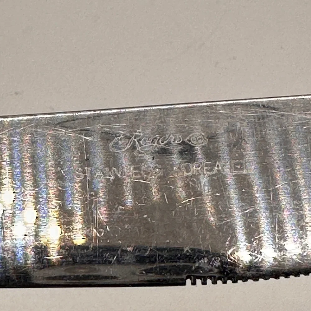 Rogers‎ & Co Stainless Korea Floral Dinner Knife Vintage Silverware Alexis